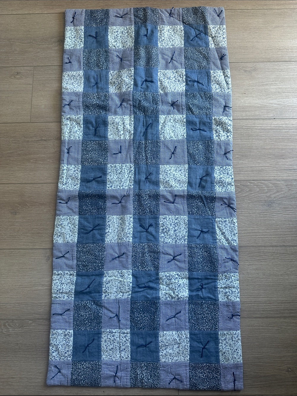 NWOT Handmade  Patchwork Quilted Throw with Tied Tufts